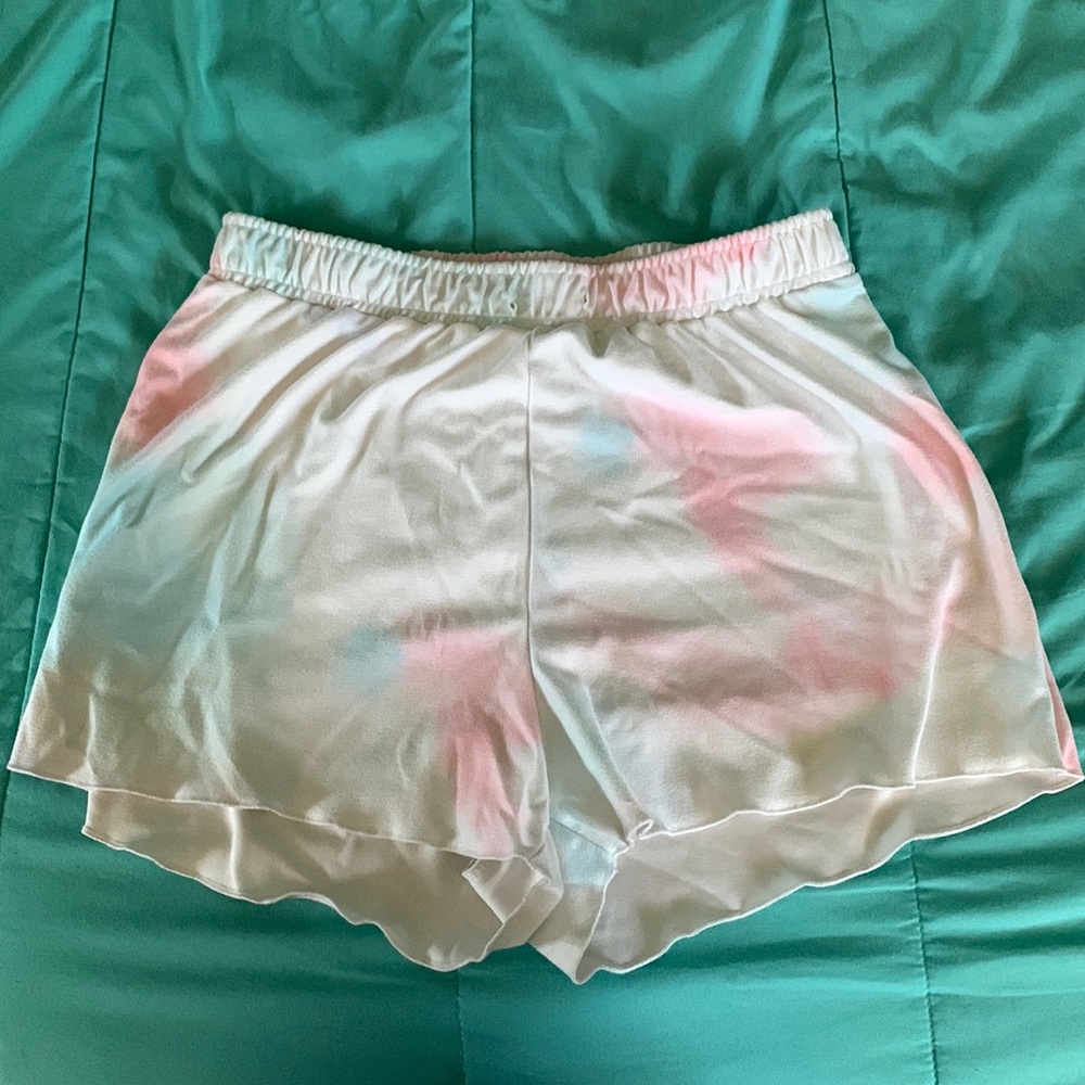 Light blue, pink, and white soft shorts